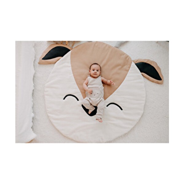 Dery Baby Oyun Halısı Oyun Matı Roe Tekstil Malzemeden Yapılmış Sevimli Desenli - 120 x 110 cm - Bej Salon Halısı Fiyatı