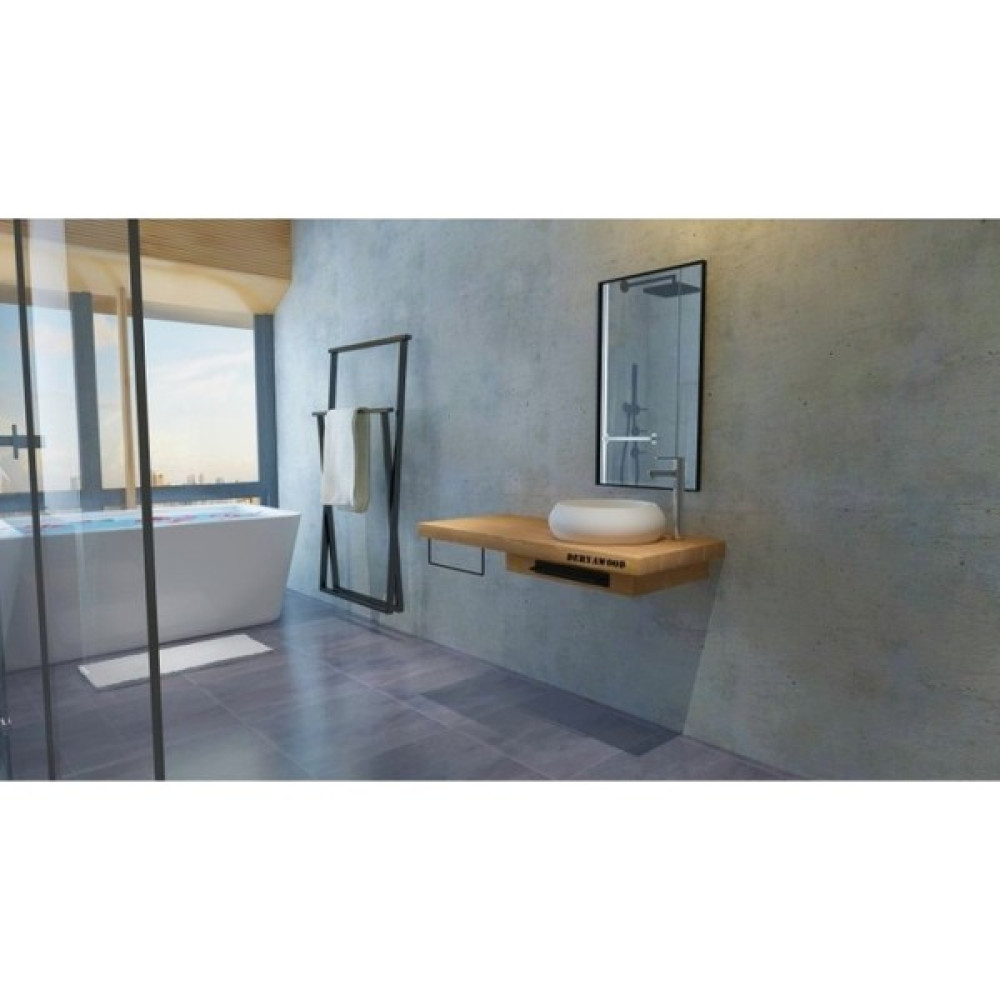 Deryawood Ahşap Hilton Banyo Rafı - Açık Ceviz - 40*100*4 Banyo Dolabı / Mobilyası Fiyatı