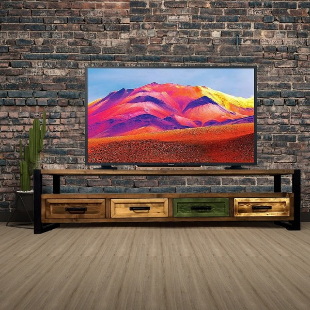 Deryawood Almond Doğal Ahşap Çekmeceli Tv Ünitesi -160 x 45 x 55 cm -Ceviz Renk - Ceviz Tv Ünitesi / Sehpası Fiyatı