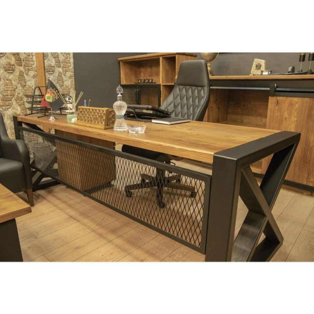 Deryawood Leva Ahşap Çalışma Masası 160X85X76 cm - 85x160x76 cm - Açık Ceviz Çalışma Masası Fiyatı