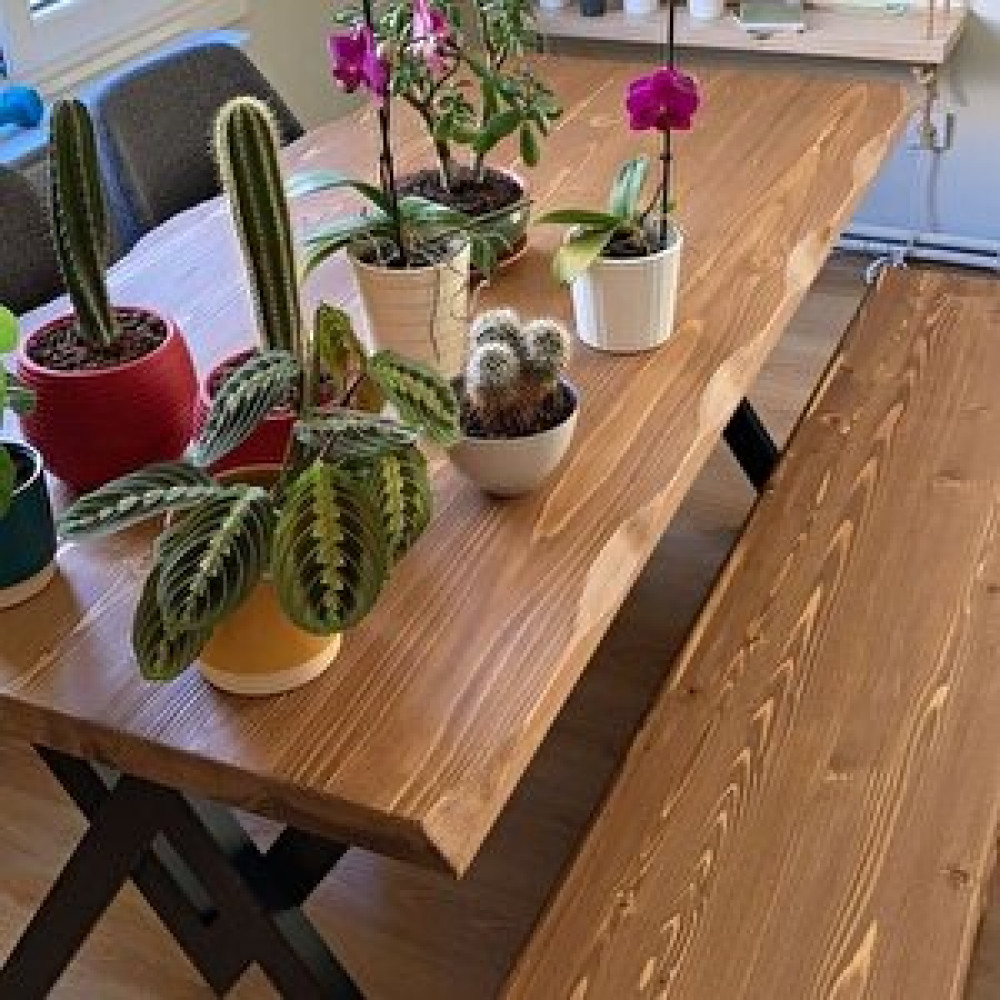 Deryawood Masif Ağaç Mutfak Masası 130cmx85cmx76cm- Acık Ceviz- V Ayak Yemek & Mutfak Masası Fiyatı