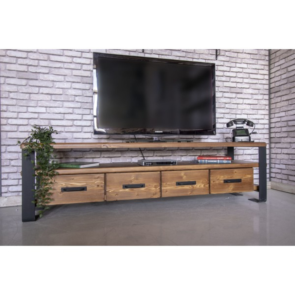 Deryawood Masif Ahşap Çekmeceli Tv Ünitesi 45x180 cm Tv Ünitesi / Sehpası Fiyatı