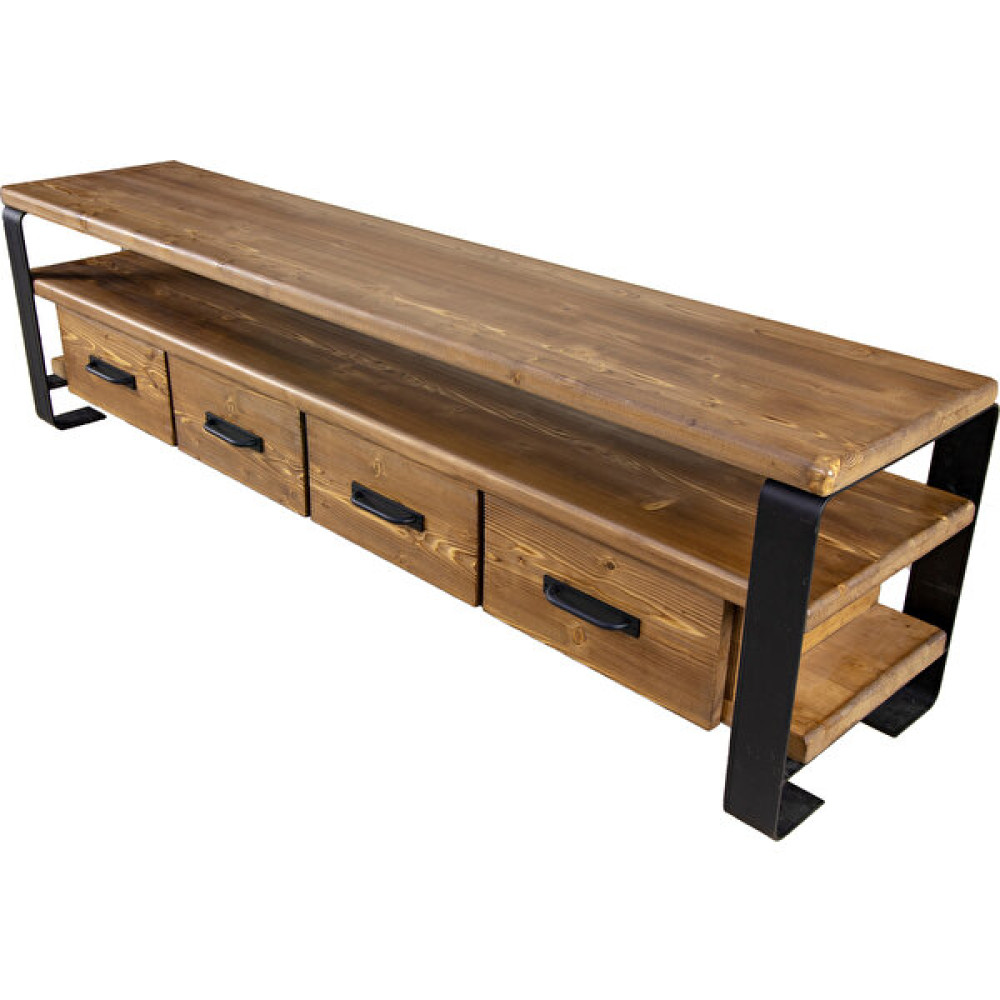 Deryawood Masif Ahşap Çekmeceli Tv Ünitesi 45x220 cm Tv Ünitesi / Sehpası Fiyatı