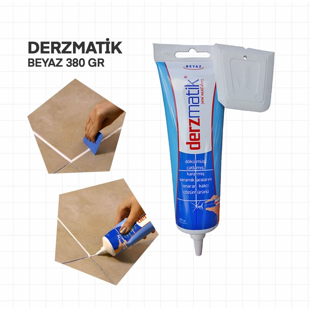 Derzmatik 3 Adet Derzmatik Hazır Derz Dolgu Gaga Uçlu Beyaz 380 gr Nalburiye & Hırdavat Fiyatı