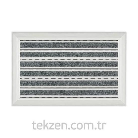 Desan 38x60 cm Gri Power Mat Halı Fitilli Alüminyum Paspas