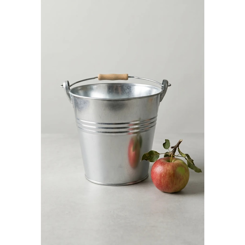 Desen Dekorasyon Metal Dekoratif Kova 5 Litre - 20 cm Çok Amaçlı Saplı Galvaniz Saksılık ve Düzenleyici - Metalik Saksı ve Aksesuarları Fiyatı