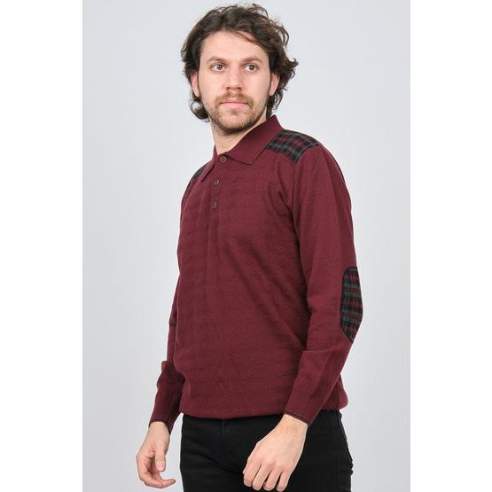Desen Triko 0246539 Bordo Erkek Kazak