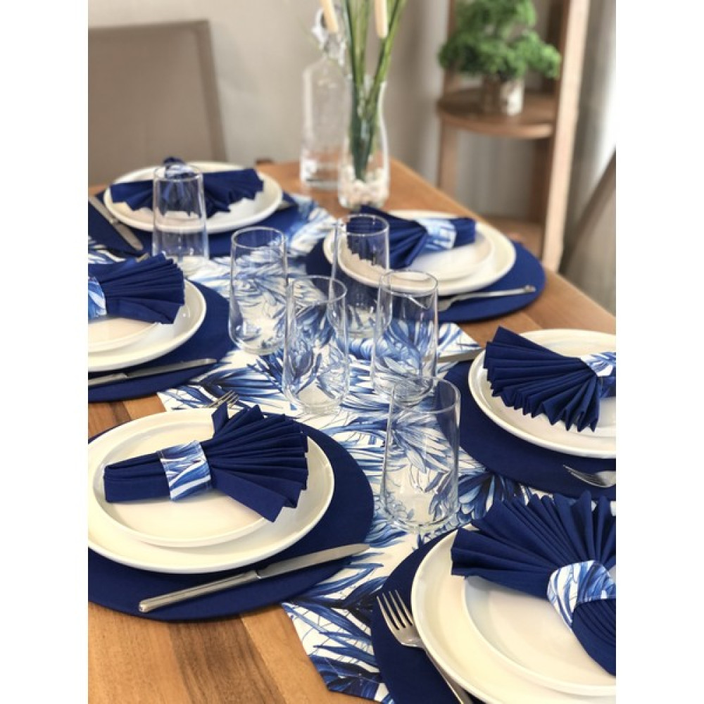 Desenİzmir Amerikan Servis Egzotik Takım 6 Supla, 6 Kumaş Peçete, 6 Peçete Halkası Ve Runner Örtü D - 40 x 140 cm - Renkli Amerikan Servis Fiyatı