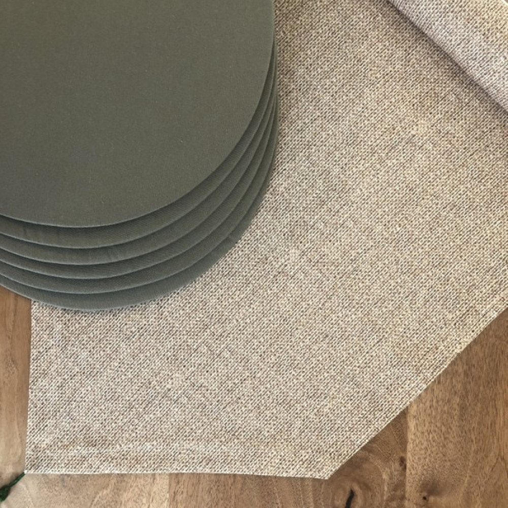 Desenİzmir Amerikan Servis Jüt Desen Takım 6 Supla ve Runner Örtü Kombin 1 - 40 x 140 cm - Renkli Amerikan Servis Fiyatı