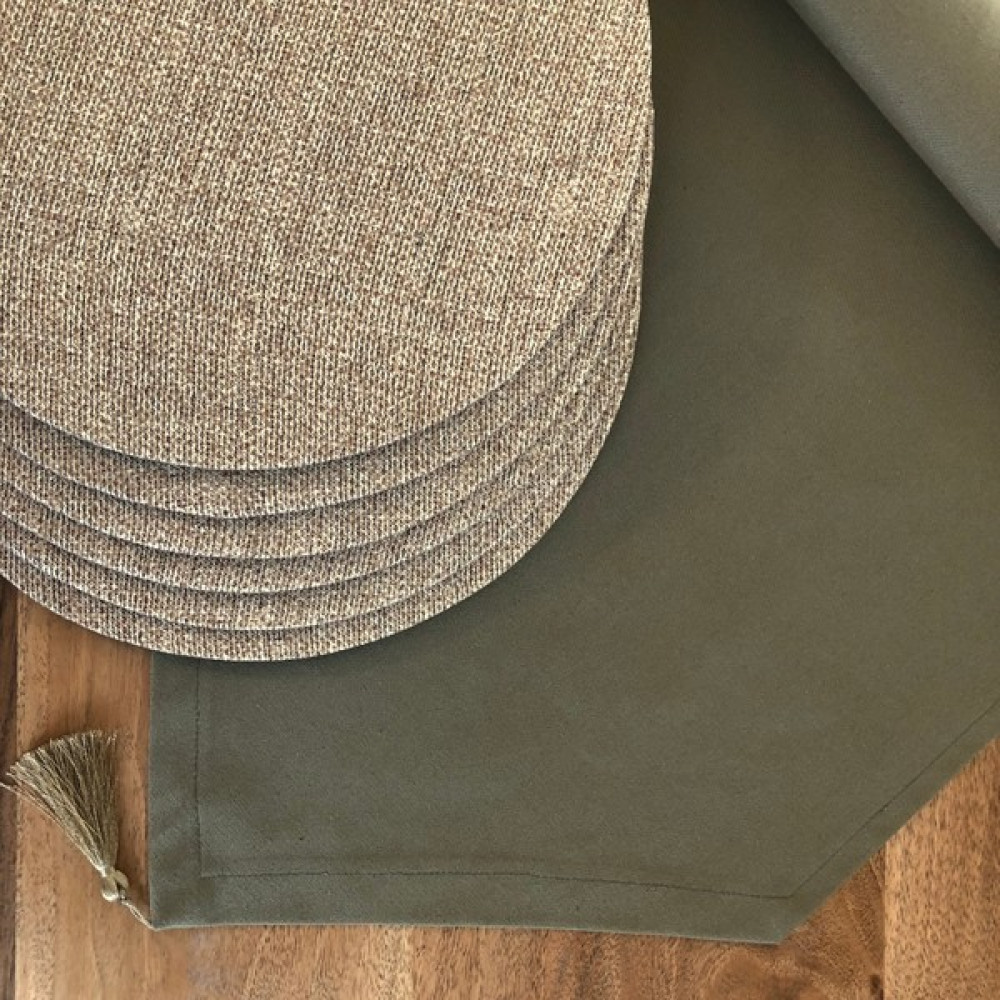 Desenİzmir Amerikan Servis Jüt Desen Takım 6 Supla ve Runner Örtü Kombin 4 - 40 x 140 cm - Renkli Amerikan Servis Fiyatı