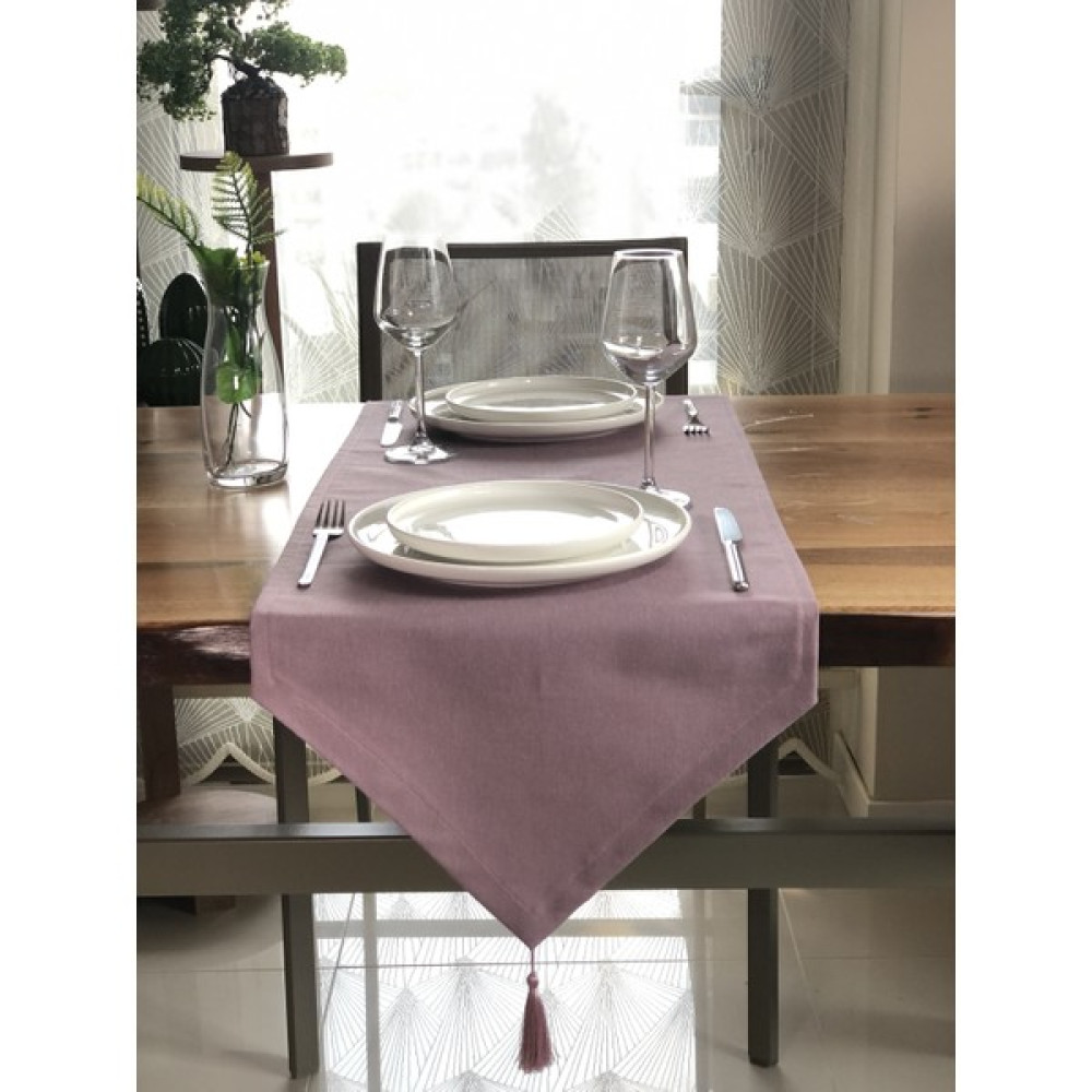 Desenizmir Düz Renk Üçgen Runner - 40 x 140 cm - Gül Kurusu Masa Örtüsü Fiyatı