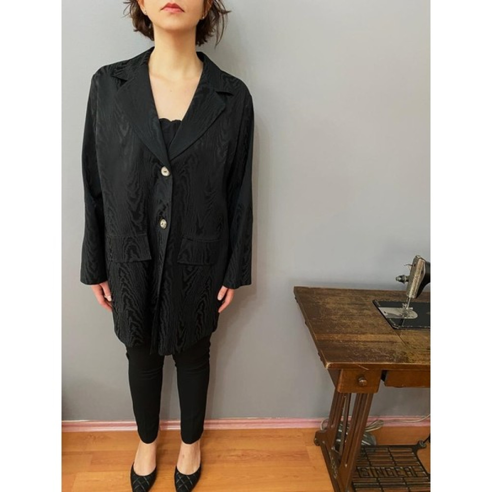DESEO BOUTIQUE Kadın Desenli Siyah Renk Blazer Ceket Bayan Ceket Fiyatı