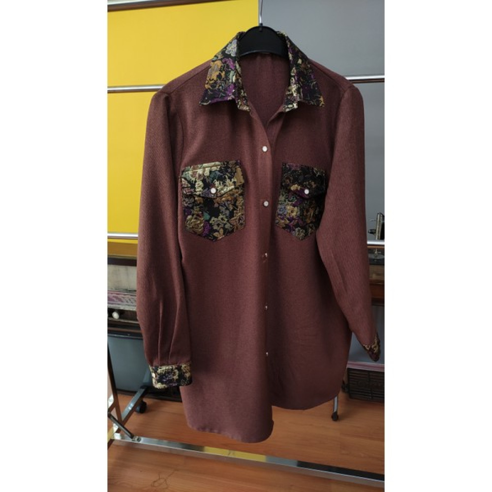 Deseo Boutique Kadın Gül Renk Yaka-Cep ve Manşeti Özel Kumaştan Std Beden(S-M-L) Tunik Model Gömlek Kadın Gömlek Fiyatı