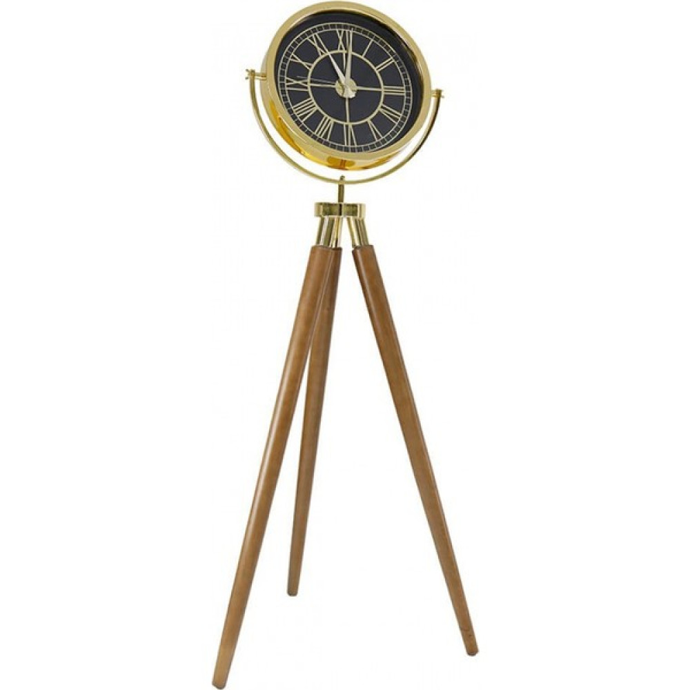 Desi Concept Ahşap Ayaklı Tripod Gold Saat Dekoratif Saat Fiyatı