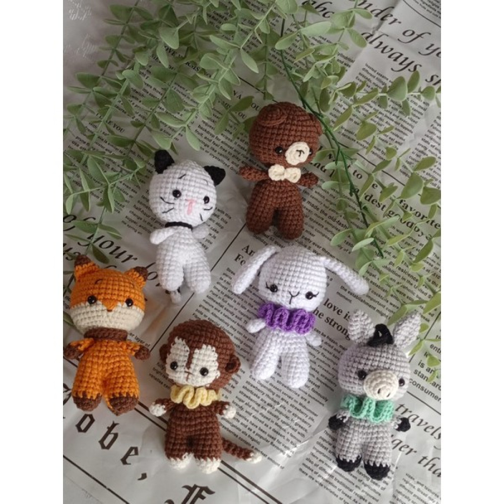 Design By Oykum Amigurumi  Örgü Hayvan Oyuncak Uyku Arkadaşı (Ayıcık, Kedi, Tavşan, Lama, Maymun, Tilki) - Renkli Oto Boyaları Fiyatı