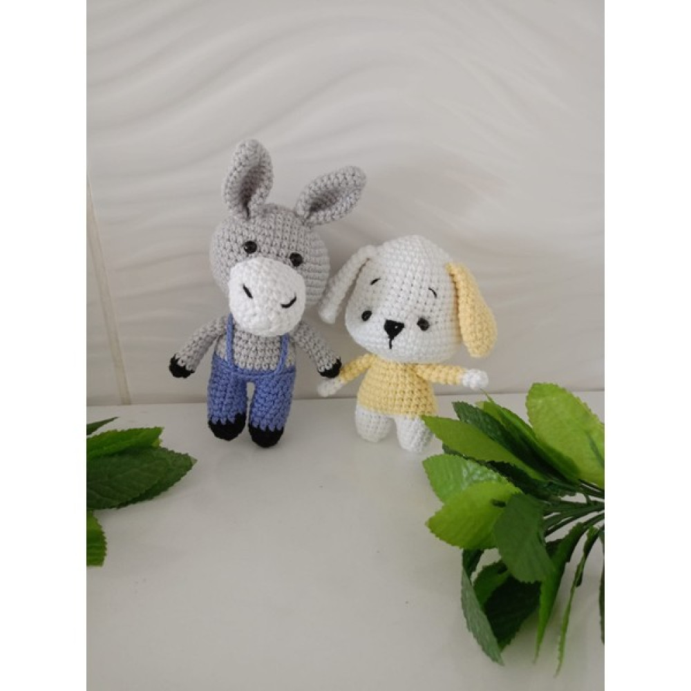 Design By Oykum Sevimli Köpek Oyuncak ve Eşek (2'li) - Renkli Oto Boyaları Fiyatı