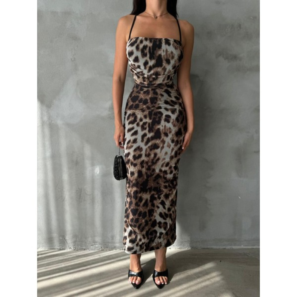 Design Midi Boy Leopar Elbise L Elbise Fiyatı