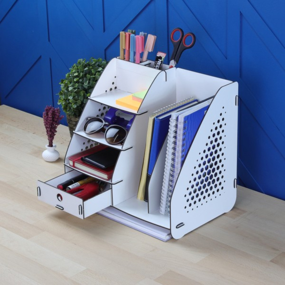 Design Otto Focus Hexa Çekmeceli A4 Evrak Rafı Masaüstü Organizer - Beyaz Ofis Seti Fiyatı
