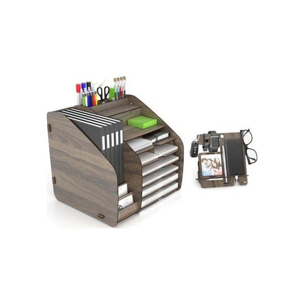 Design Otto Fx XL Modest A4 Evrak Rafı Masaüstü Organizer Ceviz Ofis Seti Fiyatı