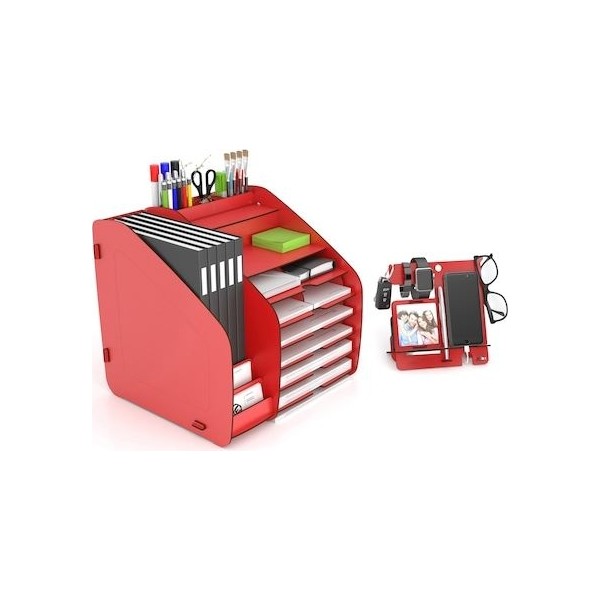 Design Otto Fx XL Modest A4 Evrak Rafı Masaüstü Organizer Kırmızı Diğer Fiyatı
