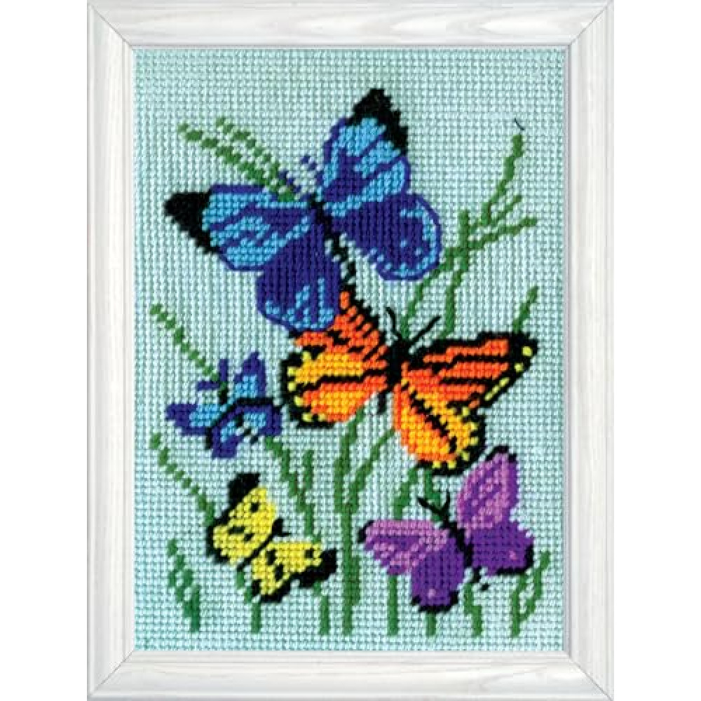 Design Works Crafts 2569 Needlepoint Kit, Butterflies Galore, 5" X 7" Needlepoint Kit Butterflies Galore