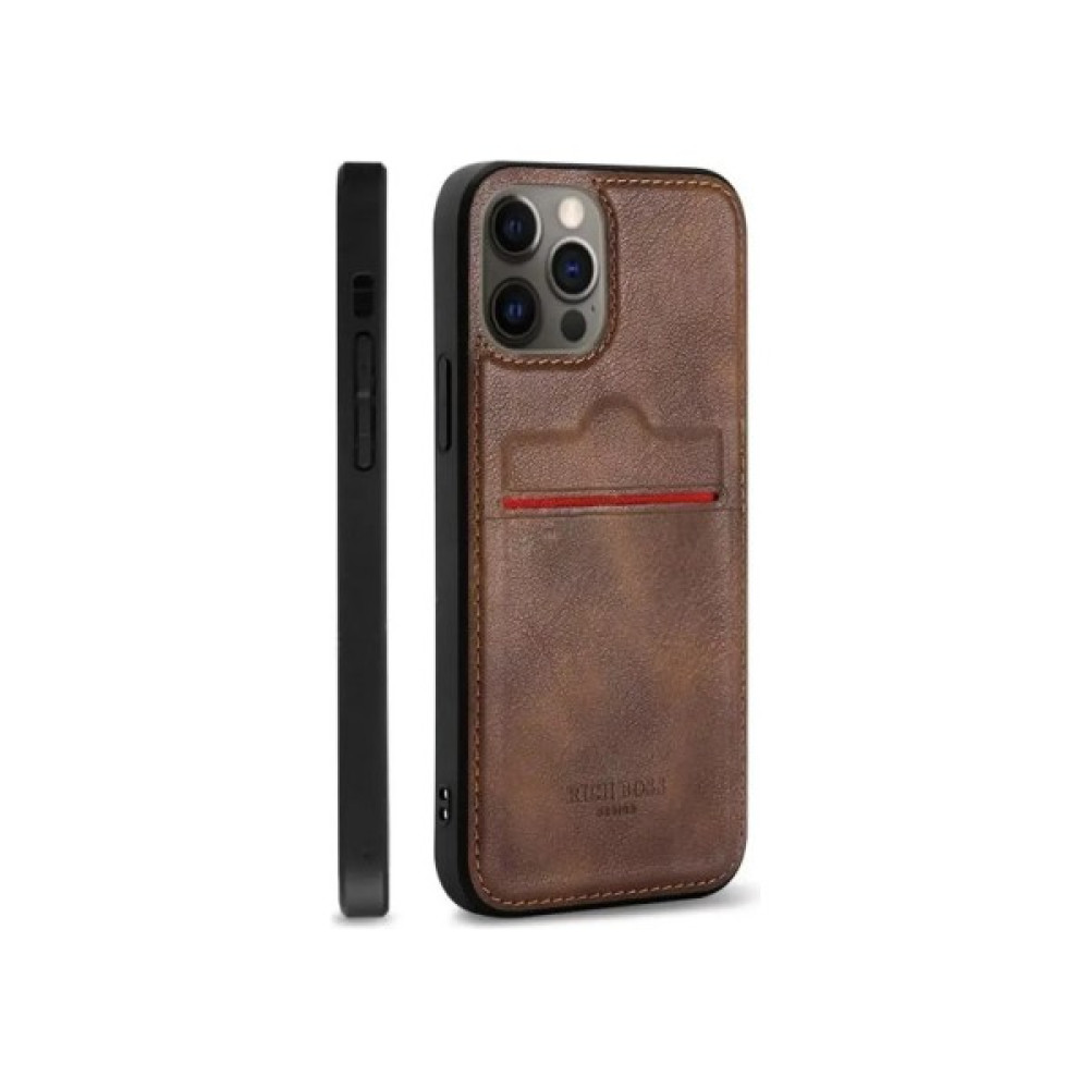 Desingshop Iphone 12 Pro Kartlıklı Deri Kılıf Kahverengi - Koyu Kahverengi Cep Telefonu Kılıfı Fiyatı