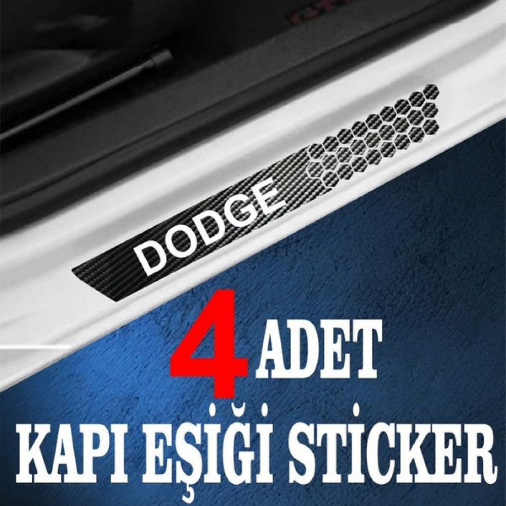 Dest-i Go Dodge Uyumlu Özel Oto Kapı Eşikleri Sticker Karbon 4 Adet - Standart - Renkli Oto Boyaları Fiyatı