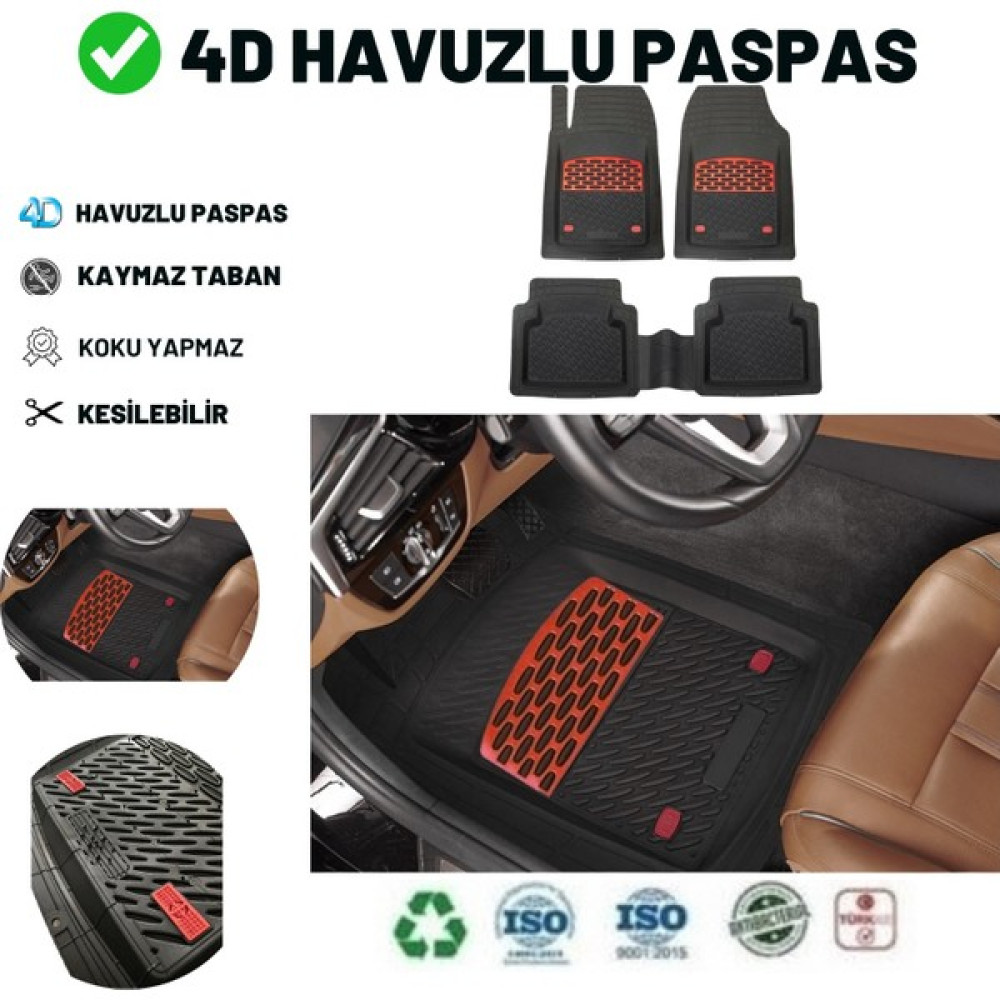 Dest-i Go Ds5 2018 Uyumlu Havuzlu Üniversal Maxi Paspas Siyah - Kırmızı - Kırmızı - Siyah Oto Boyaları Fiyatı