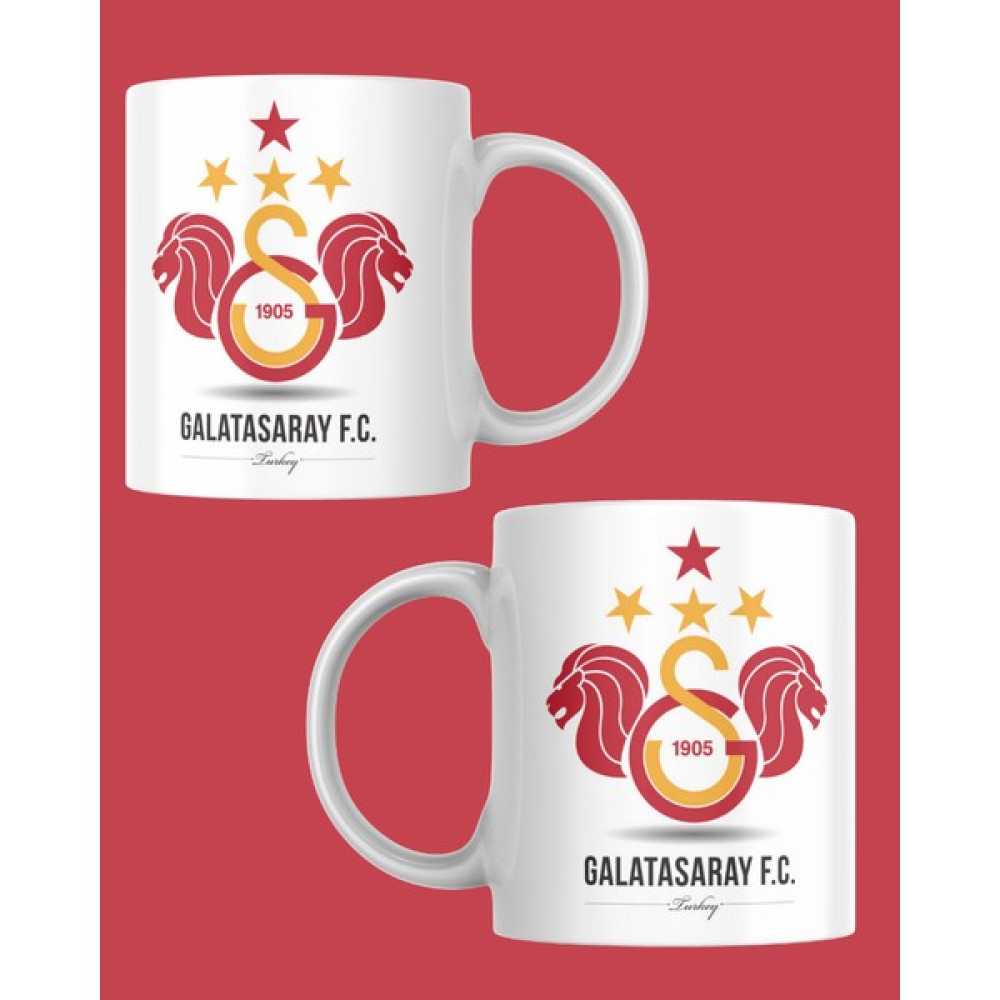 Dest-i Go Galatasaray Tasarım Kupa Bardak - Beyaz - 350 ml Fincan / Bardak / Kahve Takımı Fiyatı