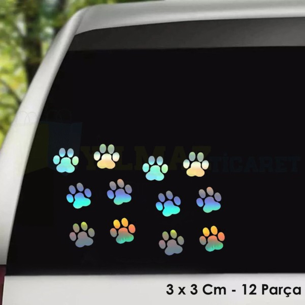 Dest-i Go Kedi Pati Hologram Oto Sticker - Standart - Renkli Oto Boyaları Fiyatı
