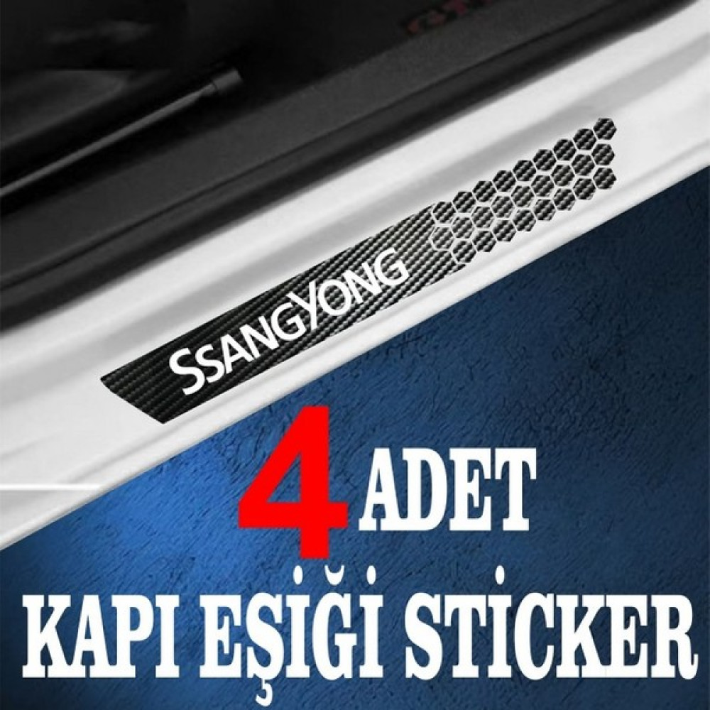 Dest-i Go Ssangyong Özel Oto Kapı Eşikleri Sticker Karbon 4 Adet - Standart - Renkli Oto Boyaları Fiyatı