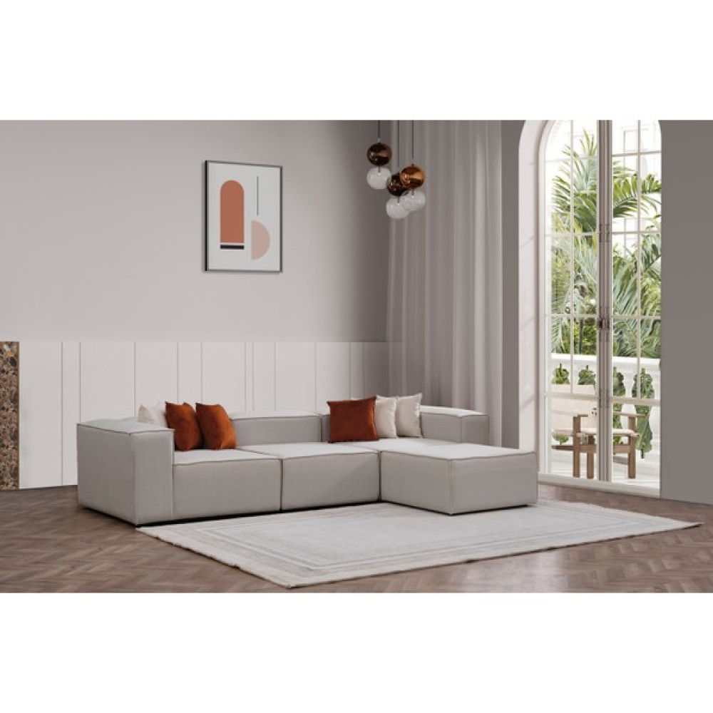 Dest Mobilya Soft Köşe Koltuk Takımı (Dairenize Teslim) - Ekru - 3+1 Koltuk Fiyatı