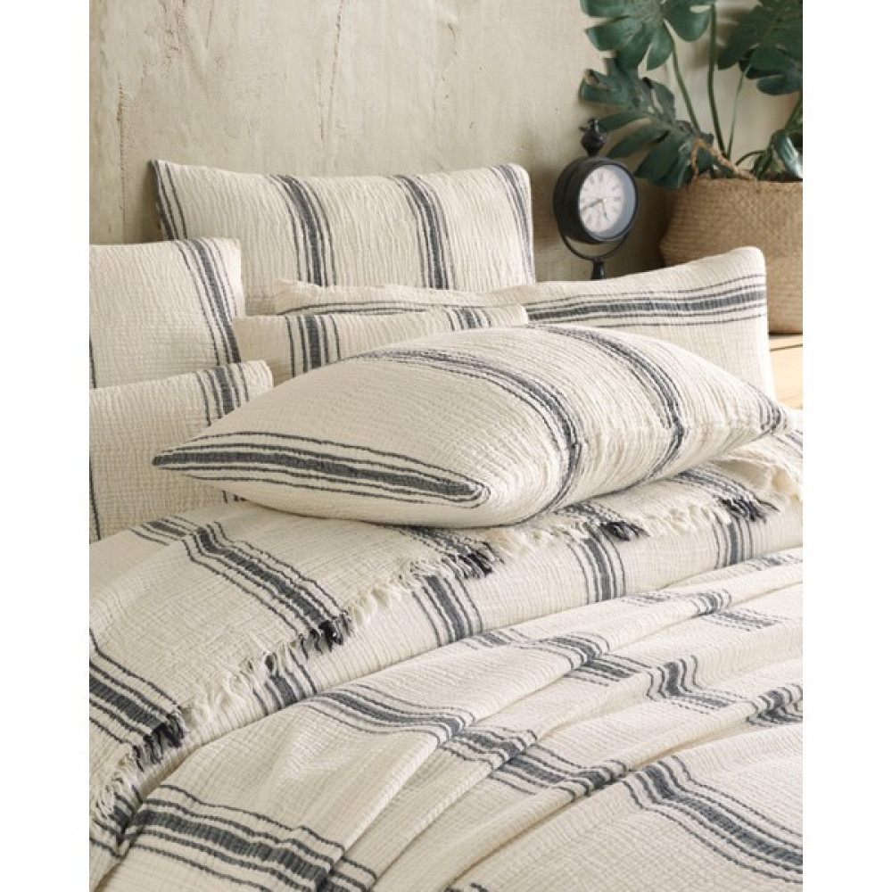 Destiny Hometex 4 Katlı Multi Muslin %100 Pamuk Battal Boy Yatak Örtüsü 240X260 cm Battal Boy - 240 x 260 cm - Krem - Gri Yatak Örtüsü Fiyatı