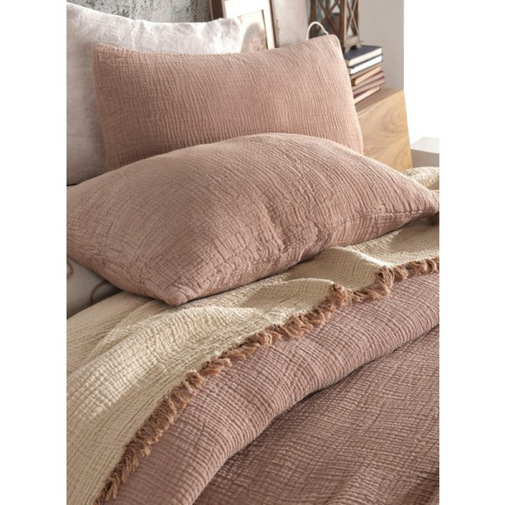 Destiny Hometex 4 Katlı Multi Muslin %100 Pamuk Çift Kişillik Yatak Örtüsü - Kahverengi - 200 x 240 cm Yatak Örtüsü Fiyatı