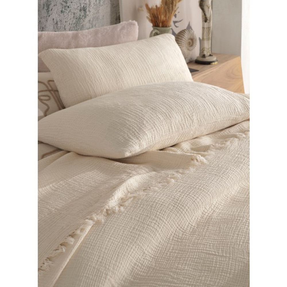 Destiny Hometex 4 Katlı Multi Muslin %100 Pamuk Çift Kişillik Yatak Örtüsü - Renkli - 240 x 250 cm Yatak Örtüsü Fiyatı