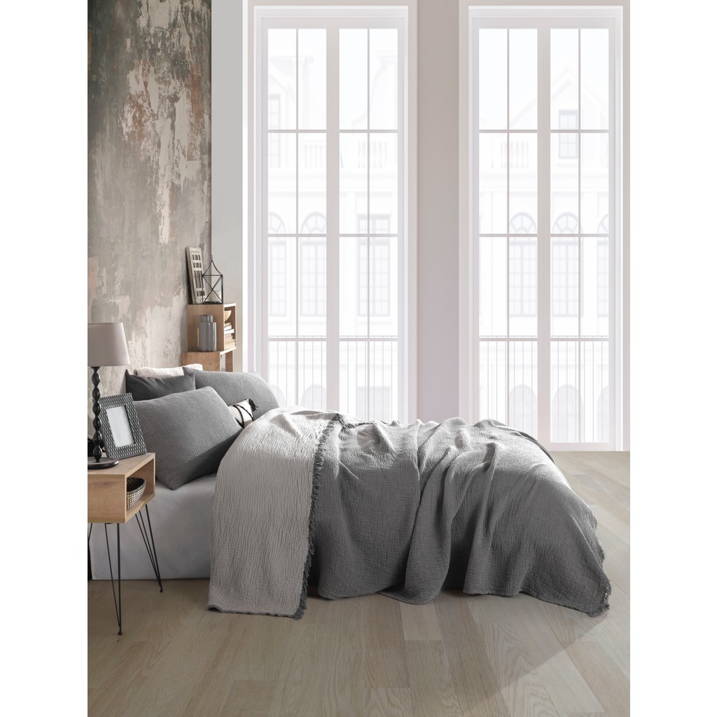 Destiny Hometex 4 Katlı Multi Muslin %100 Pamuk Tek Kişillik Yatak Örtüsü 160X240CM - Antrasit - 160 x 240 cm SSD / Solid State Drive Fiyatı