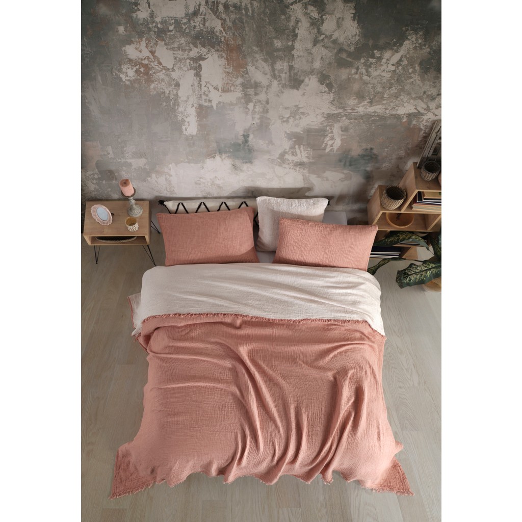 Destiny Hometex 4 Katlı Multi Muslin %100 Pamuk Tek Kişillik Yatak Örtüsü 160X240CM - Kiremit - 160 x 240 cm SSD / Solid State Drive Fiyatı