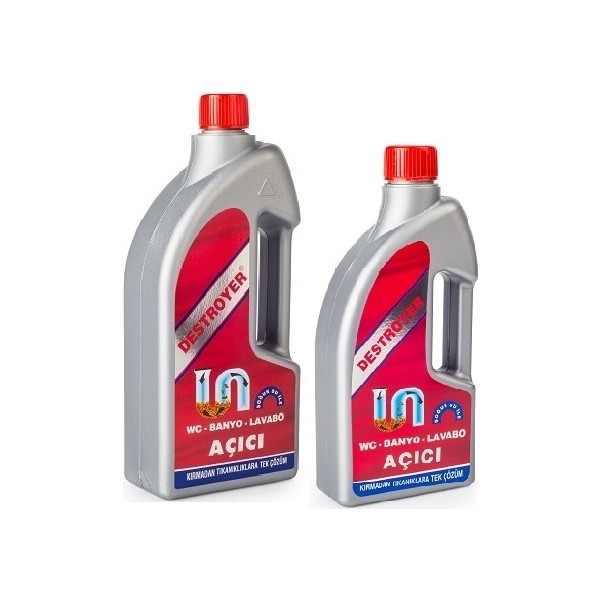 Destroyer Çok Amaçlı Lavabo - Wc Açıcı 2000ml (2x1000ml) Sıvı Ürün Tıkanıklık Giderici - 2 lt Diğer Fiyatı