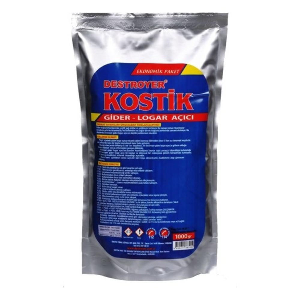 Destroyer Kostik Gider Logar Açıcı 1000 gr Parlatıcı ve Temizleyiciler Fiyatı