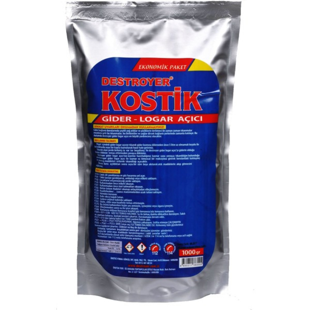 Destroyer Kostik Gider Logar Açıcı 1000 Gram Nalburiye & Hırdavat Fiyatı
