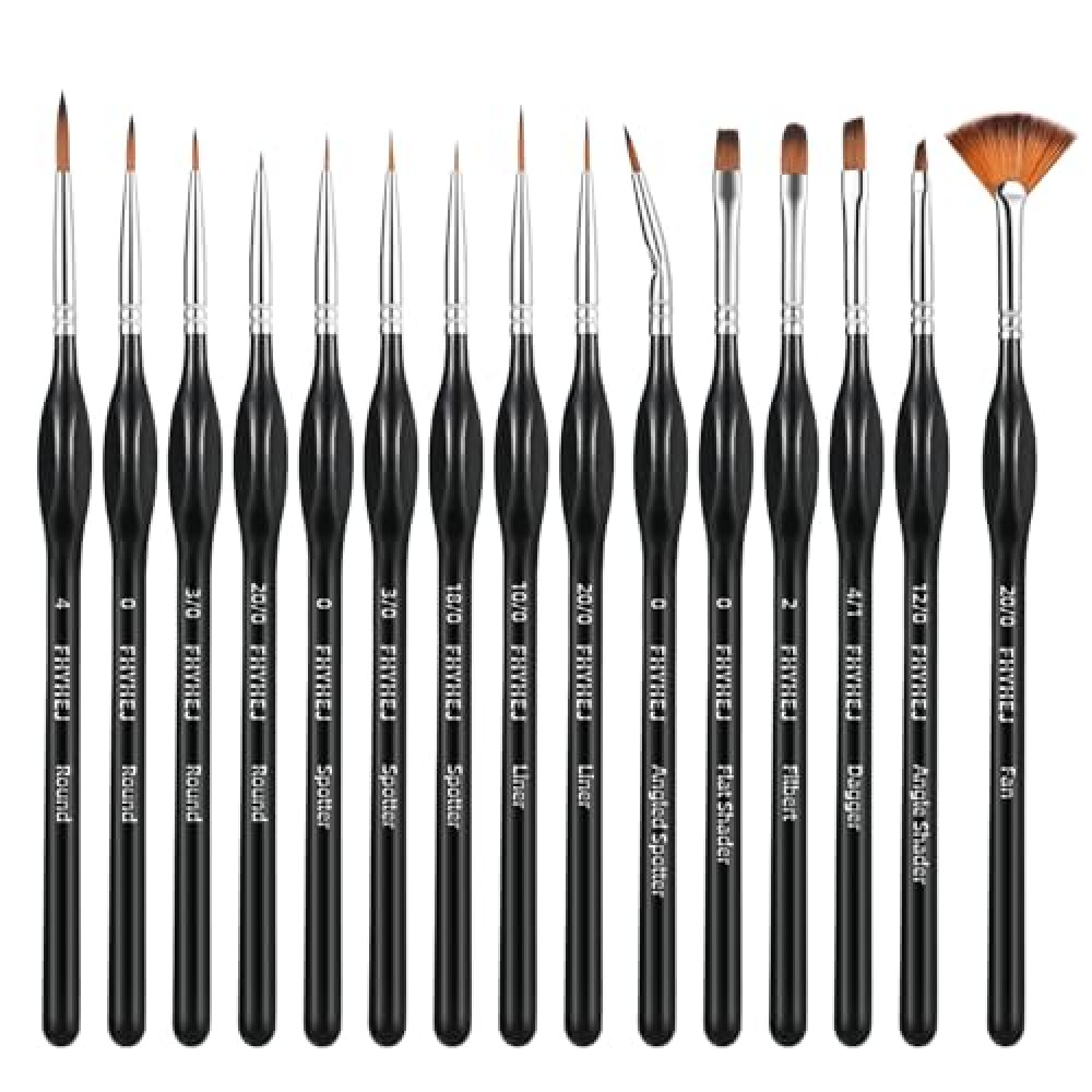 Detail Paint Brushes Set,15pcs Miniature Paint Brushes for Fine Detailing, Art Painting, Micro Detail Paint Brush for Acrylics,Oils, Watercolors,Paint by Number,Models,Face, Nail,Craft,Figurine,40k