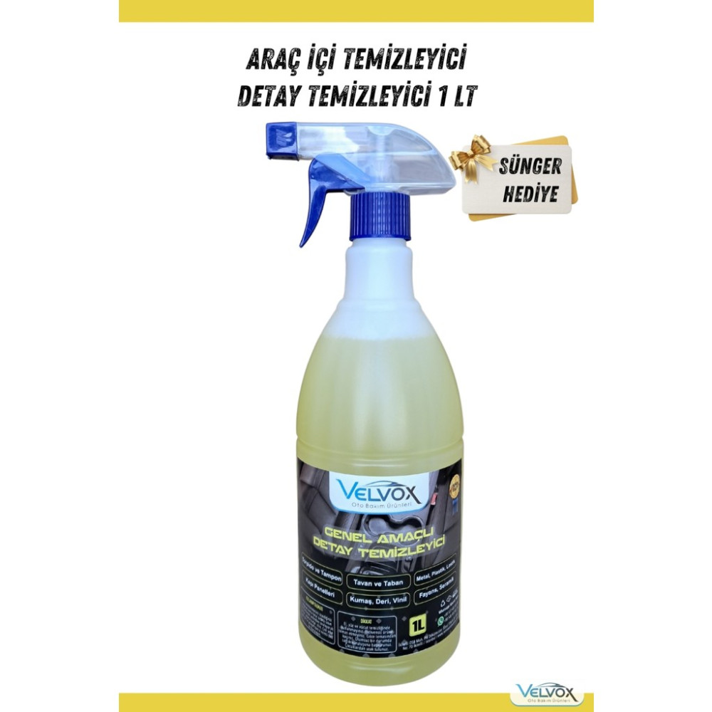 Detay Temizleyici Araç İçi Temizleyici 1000 Ml Sünger Hediye, Araç İçi Temizleyici, Detay Temizleyici Diğer Fiyatı