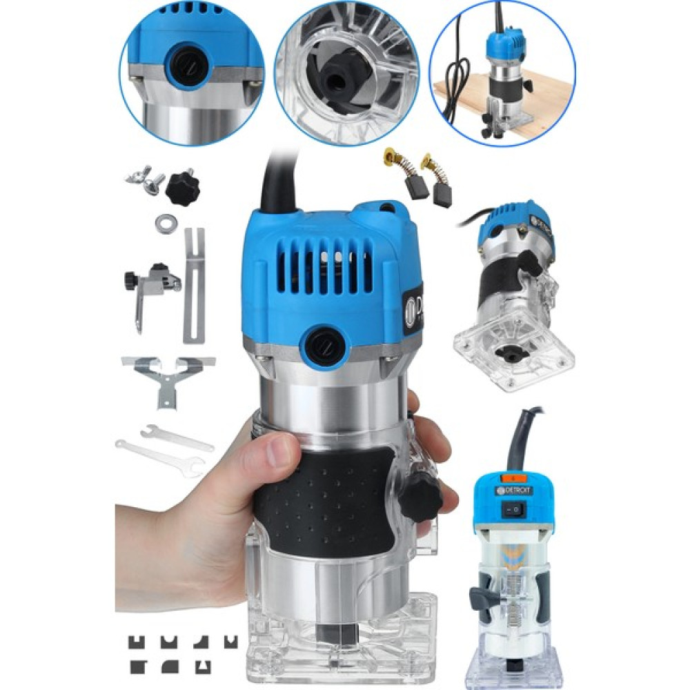 Detroit Usa Powertools Itl-01 6 Kademe Devir Ayarlı Formika Traşlama Freze Makinesi 6 Mm-Mavi Oto Boyaları Fiyatı