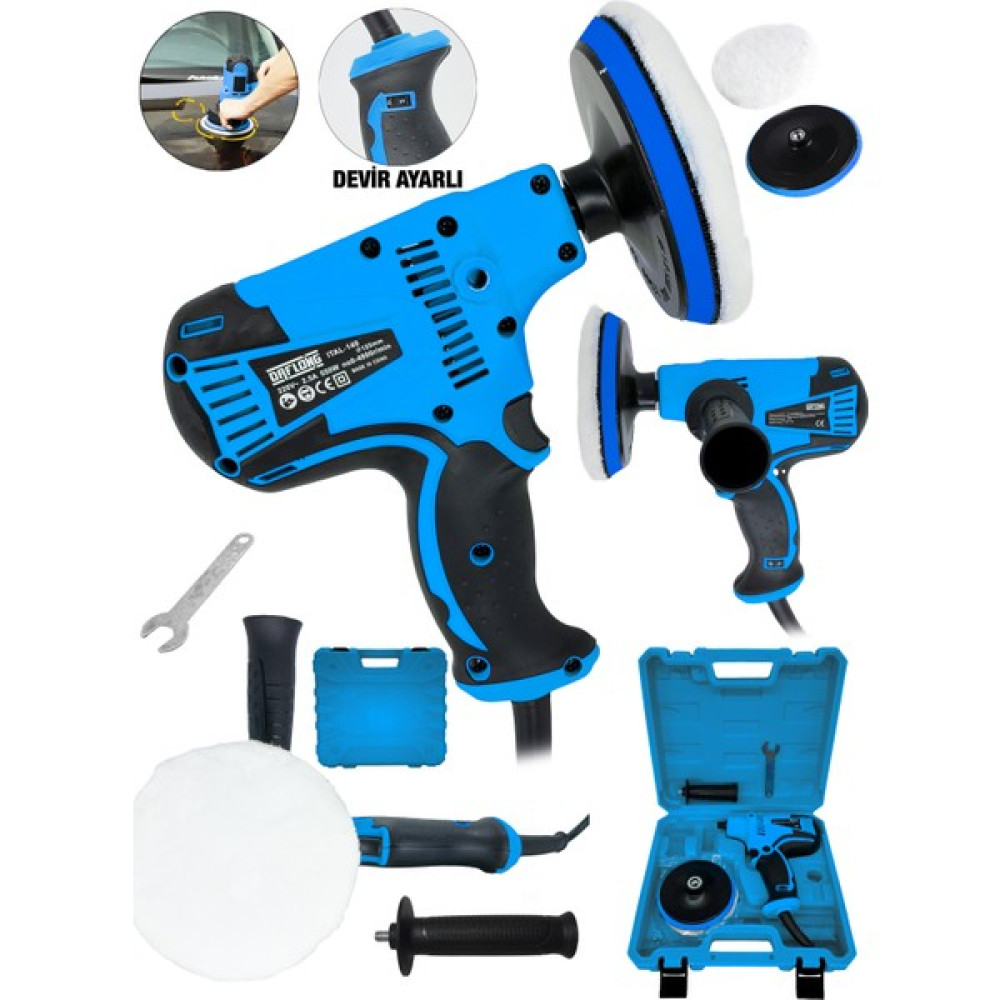 Detroit Usa Powertools Tam Profesyonel 6 Kademe Devir Ayarlı 125 mm Zımparapolisaj Makinesi-Mavi Oto Boyaları Fiyatı