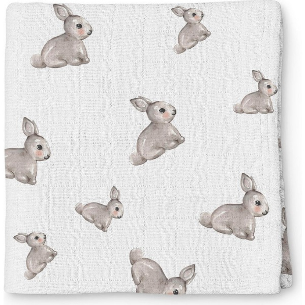 Deux Lapins Müslin Bebek Örtüsü 70 x 70 cm Iconique Lapin - Gri Hamilelik ve Emzirme Fiyatı