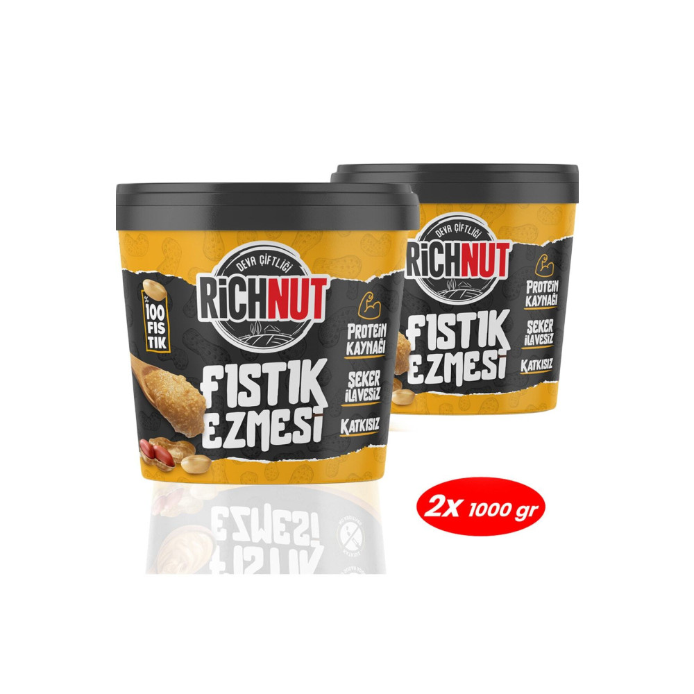 Deva Çiftliği 2 Kg Şekersiz Katkısız %100 Fıstık Ezmesi (2 X 1000 GR) Sürülebilir Fiyatı