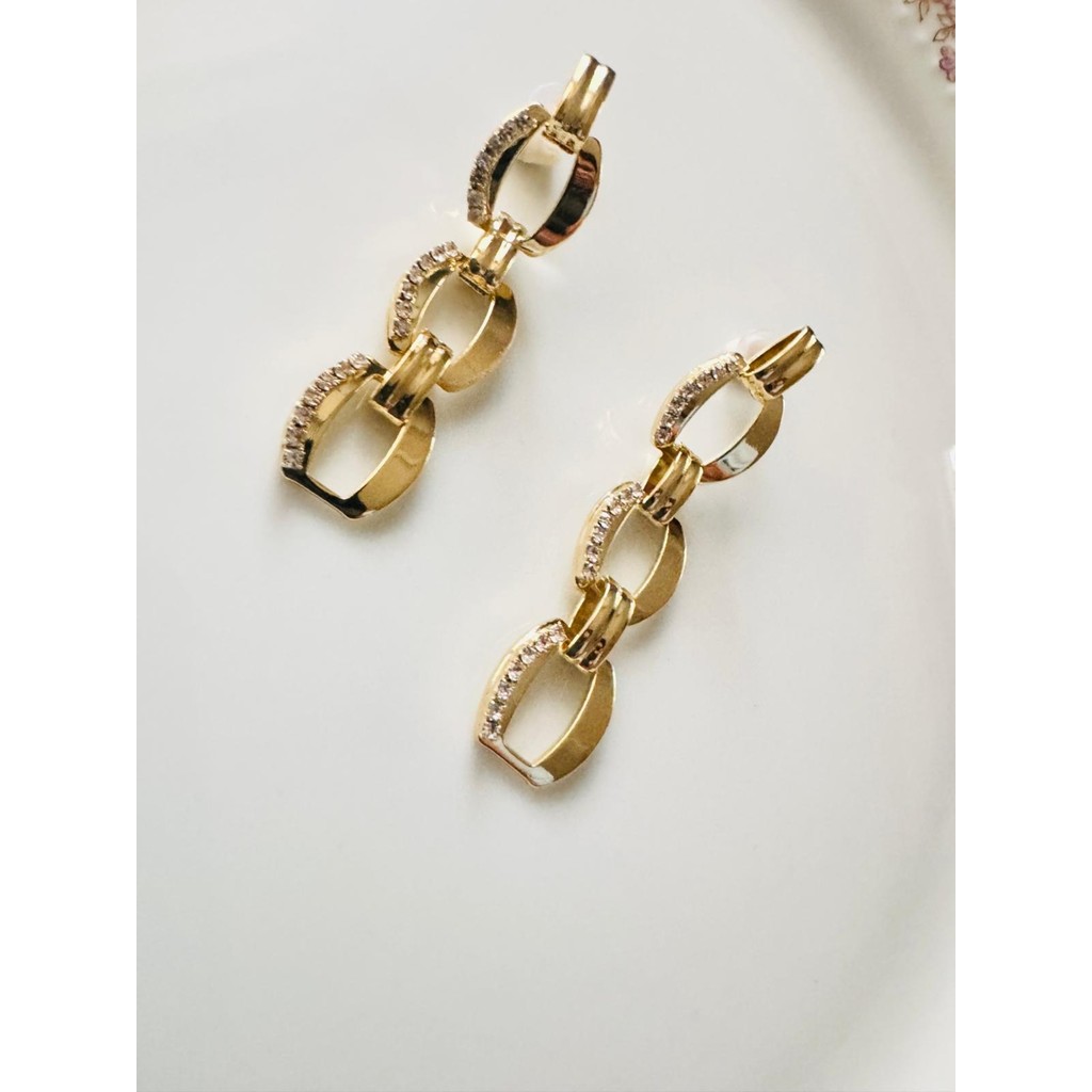 Devi Fashion Gold Renk Dikdörtgen Zincir Küpe Bijuteri Küpe Fiyatı