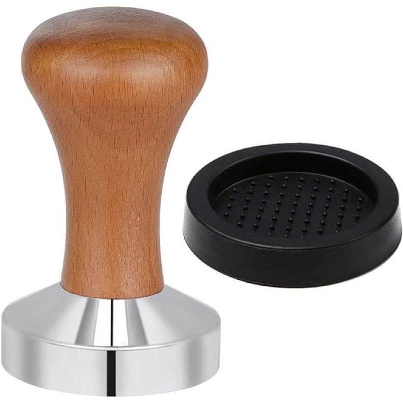 Devmeer Kahve Tamperi -Ahşap Sap - Düz Tabanlı -Espresso Tamperi - Kahve Düzleştirici - Çap: 51 mm Diğer Fiyatı