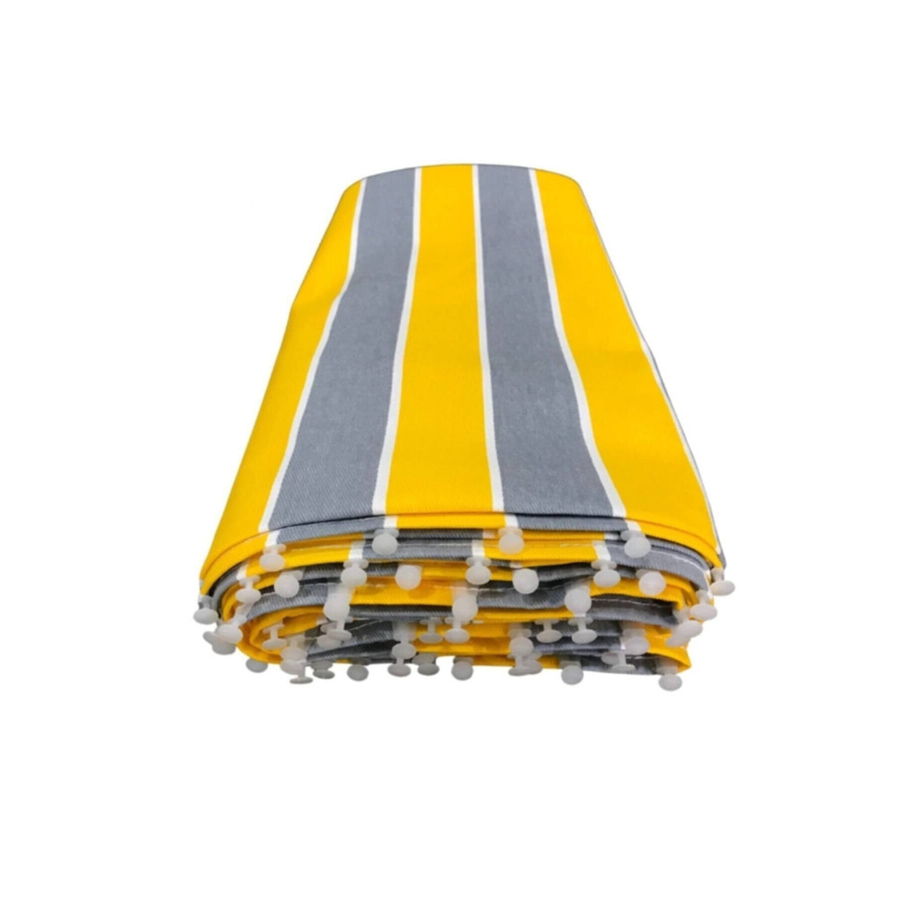 DEVRİM OLİVYA TEKSTİL Lüks 1.sınıf Balkon Perdesi Üst Kornişli Alt Ve Yanlarda Bağcıklı Sarı Gri 150 x 250 Beden Fon Perde Fiyatı