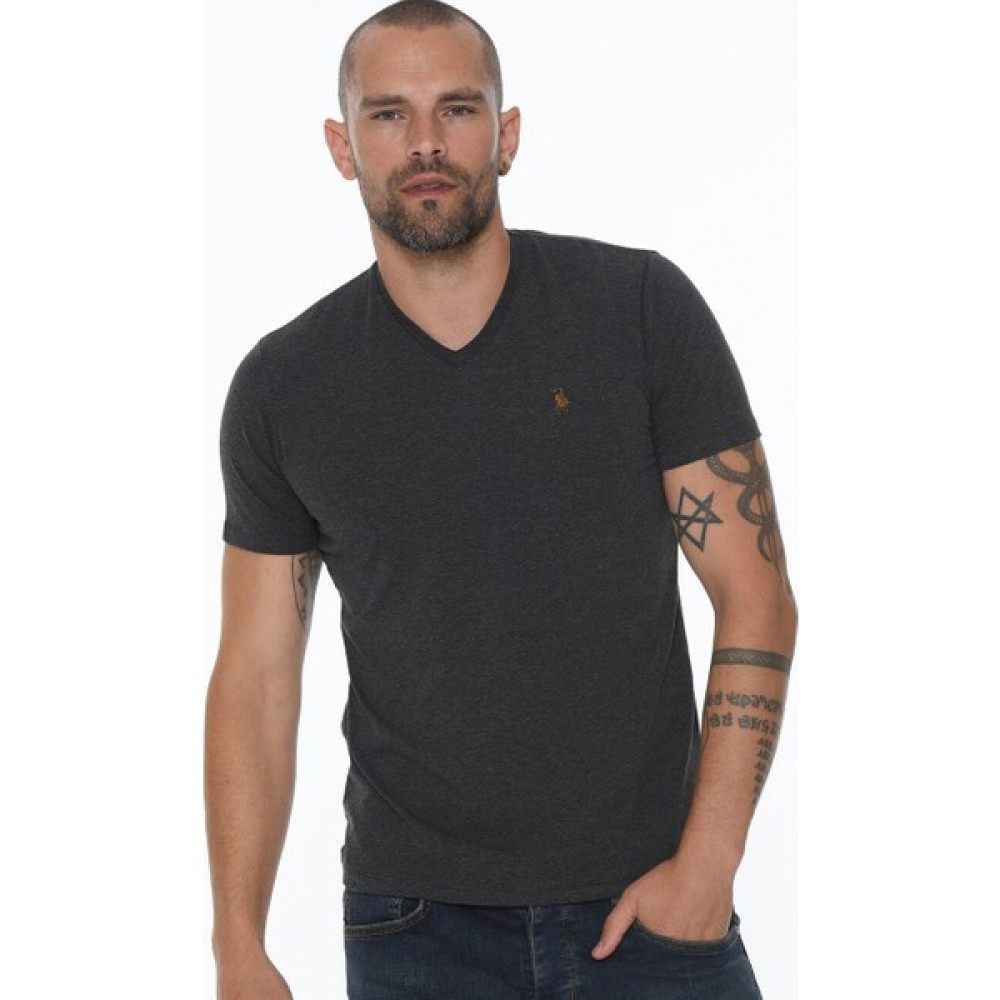 Dewberry T8568 V Yaka Erkek T-Shirt-Antrasit Erkek T-shirt Fiyatı